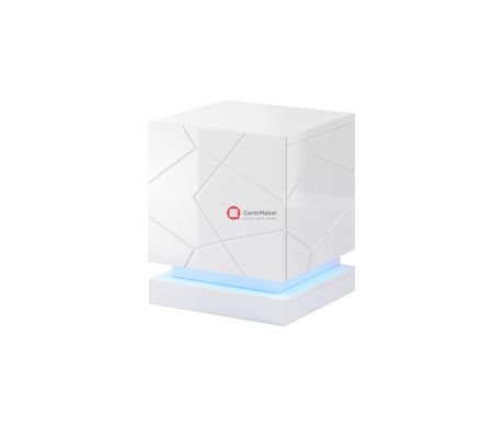 CentrMebel | Тумба приліжкова (комплект 2шт) QIU (білий глянець / білий глянець) 2