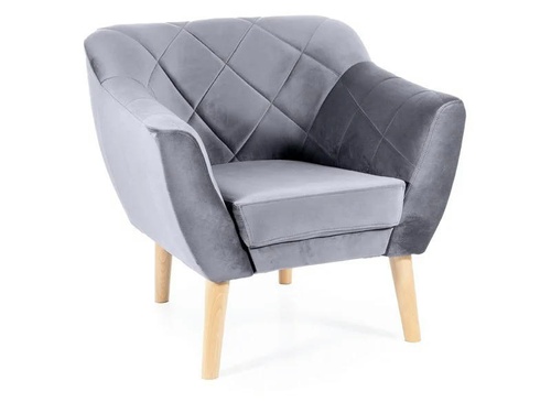 CentrMebel | Кресло мягкое KARO 1 VELVET (серый) 1
