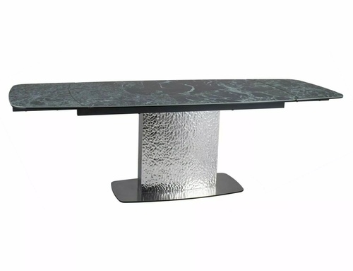 CentrMebel | Стол обеденный прямоугольный раскладной керамический MONCLER CERAMIC 160(240)х90 (зеленый мрамор) 1
