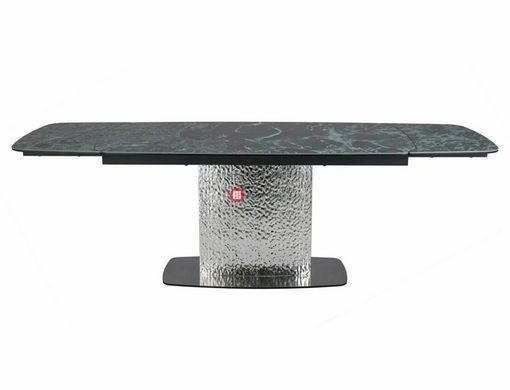 CentrMebel | Стіл обідній прямокутний розкладний керамічний MONCLER CERAMIC 160(240)х90 (зелений мармур) 3