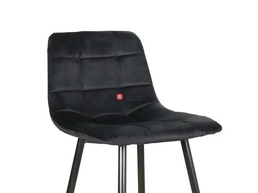 CentrMebel | Барний стілець велюровий MILA H-2 VELVET (чорний) 3