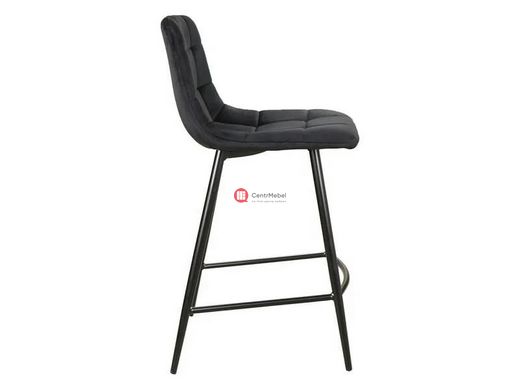 CentrMebel | Барний стілець велюровий MILA H-2 VELVET (чорний) 2