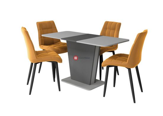 CentrMebel | Стол обеденный прямоугольный роскладной из ЛДСП COSMO 110(145)х68 (серый) 6