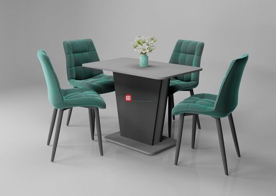 CentrMebel | Стол обеденный прямоугольный роскладной из ЛДСП COSMO 110(145)х68 (серый) 4