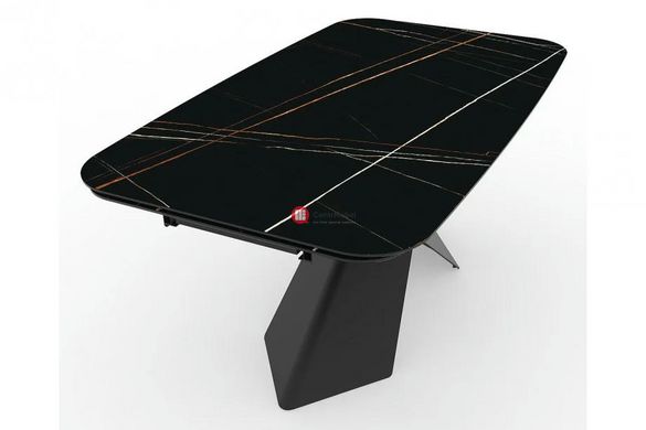 CentrMebel | Стол обеденный раскладной керамический AVANGARD II CERAMIC 160(240)х95 (черный мрамор) 6
