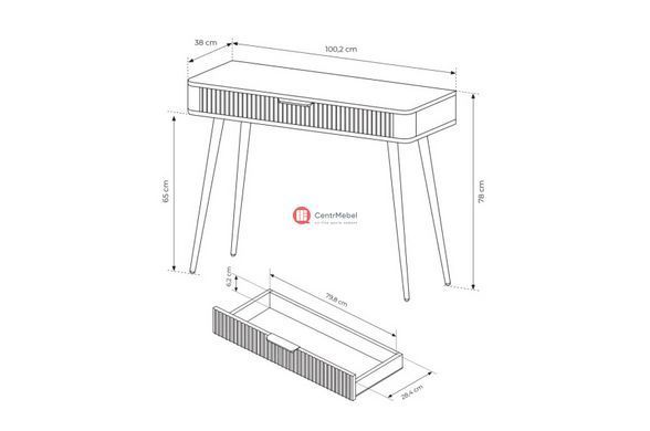 CentrMebel | Туалетный столик с ящиком LANTE 100 1S (бежевый/черный) 7