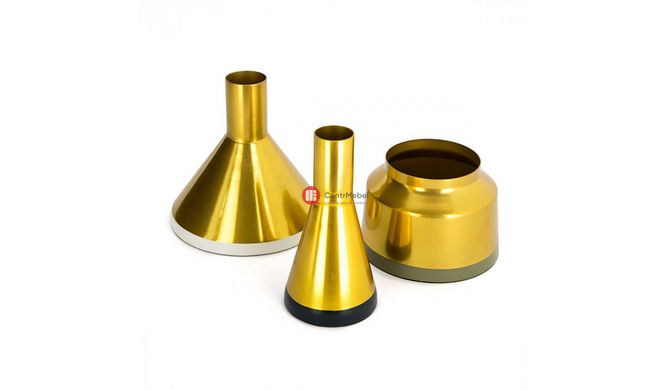 CentrMebel | Набір ваз Tripsi M160/3 Gold/White/Green/Grey (золотий; білий; зелений; сірий) 1