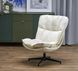 CentrMebel | Кресло для отдыха поворотное в ткани FOFANA (кремовый) 2