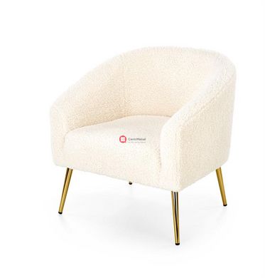 CentrMebel | Крісло для відпочинку GRIFON (кремовий/золотий) 1