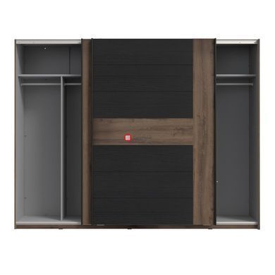 CentrMebel | Шафа 2D BELLEVUE BLQS128E1 (N09 Дуб болотний/Дуб чорний) 5
