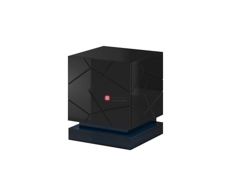 CentrMebel | Тумба приліжкова (комплект 2шт) QIU (чорний глянець / чорний глянець) 2