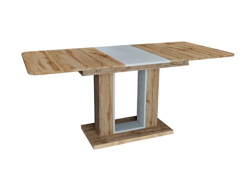 CentrMebel | Стол обеденный прямоугольный раскладной из ЛДСП TITAN 140(180)x80 (дуб крафт / белый) 1