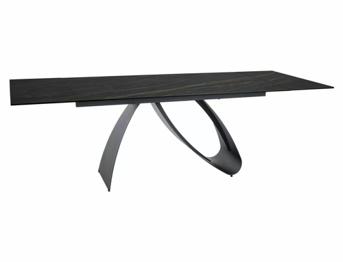 CentrMebel | Стол прямоугольный обеденный керамический раскладной DIUNA CERAMIC 160(240)х90 (черный мрамор) 1