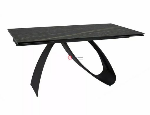 CentrMebel | Стол прямоугольный обеденный керамический раскладной DIUNA CERAMIC 160(240)х90 (черный мрамор) 2