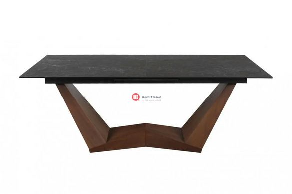CentrMebel | Стол обеденный раскладной керамический BONUCCI CERAMIC 200(250)х98 (черный мрамор) 2