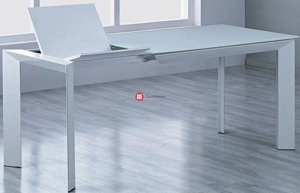 CentrMebel | Стол обеденный раскладной стеклянный белый DAOSUN DF 201T 3