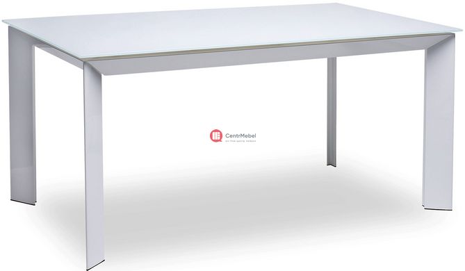 CentrMebel | Стол обеденный раскладной стеклянный белый DAOSUN DF 201T 1