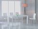 CentrMebel | Стол обеденный раскладной стеклянный белый DAOSUN DF 201T 6