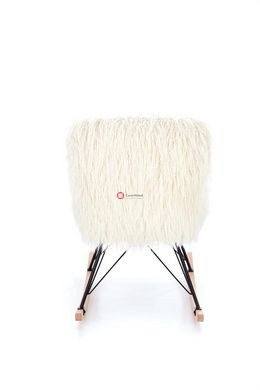 CentrMebel | Крісло для відпочинку-качалка AUSTIN (кремовий/чорний/натур.) 2