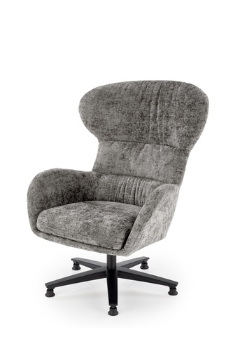 CentrMebel | Крісло для відпочинку обертове в тканині FRANCO (сірий) 1