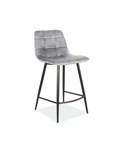 CentrMebel | Барний стілець велюровий MILA H-2 VELVET (сірий) 1