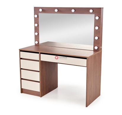 CentrMebel | Туалетний столик з дзеркалом HOLLYWOOD 2 XL (горіх) 2