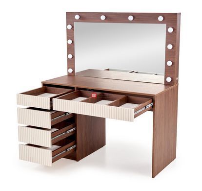 CentrMebel | Туалетний столик з дзеркалом HOLLYWOOD 2 XL (горіх) 9