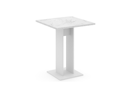 CentrMebel | Стол обеденный квадратный нераскладной из ЛДСП Fiesta 67х67 (белый мрамор) 1