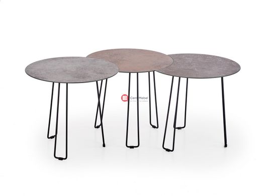 CentrMebel | Комплект TRIPLE 3 стола журнальных (серый/коричневый) 4