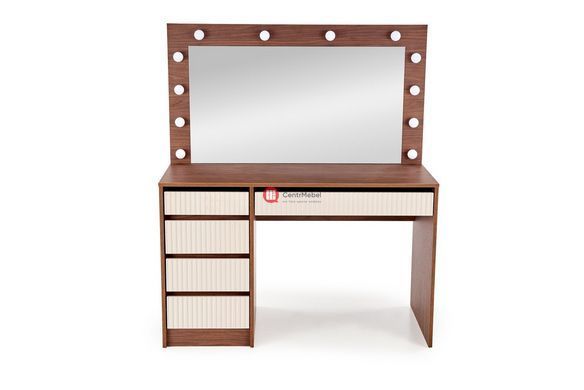 CentrMebel | Туалетний столик з дзеркалом HOLLYWOOD 2 XL (горіх) 7