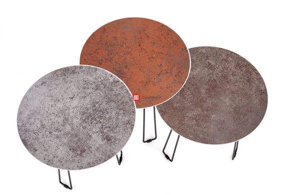 CentrMebel | Комплект TRIPLE 3 стола журнальних (сірий / коричневий) 3