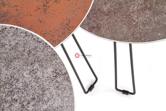 CentrMebel | Комплект TRIPLE 3 стола журнальних (сірий / коричневий) 2