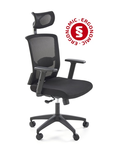 CentrMebel | Офісне крісло для персоналу в тканині MASON (чорний) 1