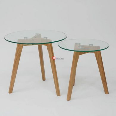 CentrMebel | Комплект журнальних столів круглих скляних Oslo S2 Прозорий 2