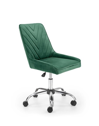 CentrMebel | Крісло офісне для персоналу RICO (темно-зелений/хром) 1