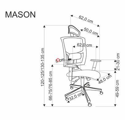 CentrMebel | Офісне крісло для персоналу в тканині MASON (чорний) 11