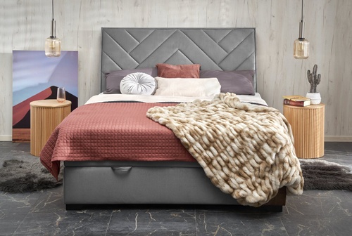 CentrMebel | Ліжко двоспальне з підйомним механізмом CONTINENTAL 1 160x200 (сірий) 1