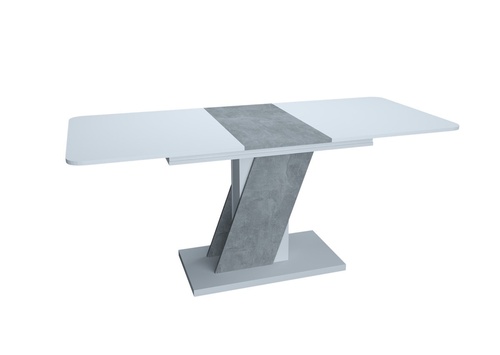 CentrMebel | Стол обеденный прямоугольный раскладной из ЛДСП CARVELO 140(180)х80 (белый / серый) 1
