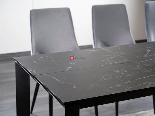 CentrMebel | Стол обеденный раскладной керамический METROPOL CERAMIC 120180х80 черный мрамор 8
