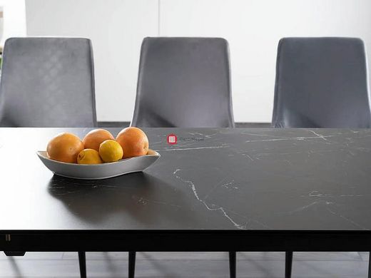 CentrMebel | Стол обеденный раскладной керамический METROPOL CERAMIC 120180х80 черный мрамор 7