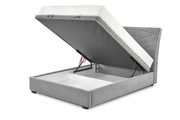 CentrMebel | Ліжко двоспальне з підйомним механізмом CONTINENTAL 1 160x200 (сірий) 4
