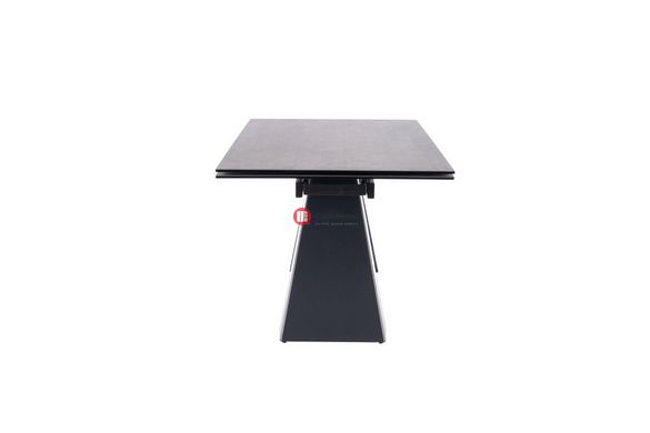 CentrMebel | Стол обеденный раскладной SALVADORE CERAMIC 180(260)x90 (серый мрамор / черный мат) 6