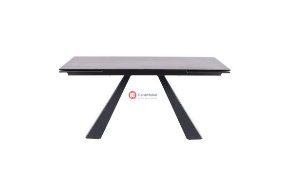 CentrMebel | Стол обеденный раскладной SALVADORE CERAMIC 180(260)x90 (серый мрамор / черный мат) 2