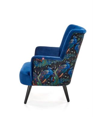CentrMebel | Крісло для відпочинку PAGONI (темно-синій/чорний) 2