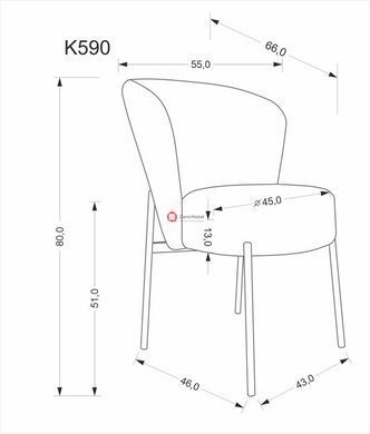 CentrMebel | Стілець обідній у тканині K-590 (бежевий) 11