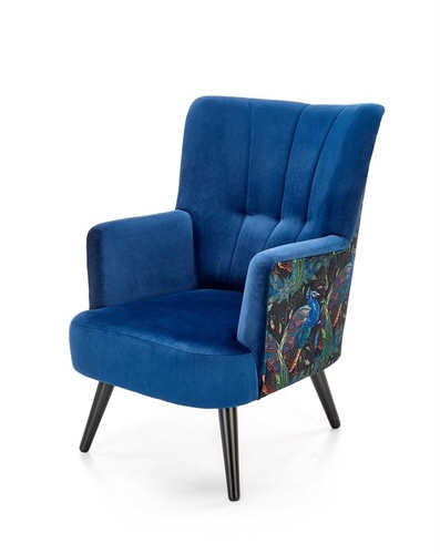 CentrMebel | Кресло для отдыха PAGONI (темно-синий/черный) 1