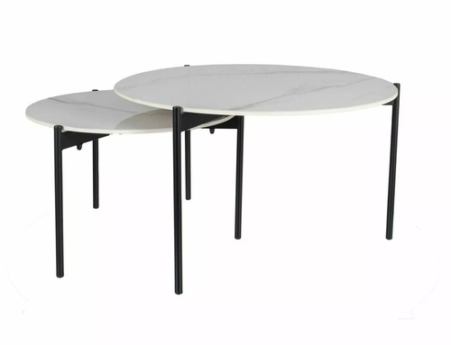 CentrMebel | Комплект журнальных столов керамических Vetro (белый мрамор) 1