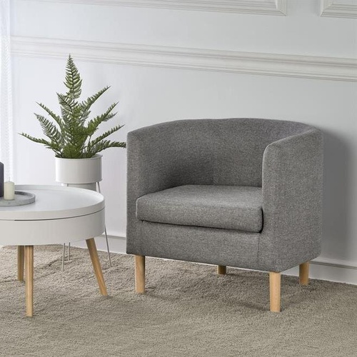 CentrMebel | Кресло CLUBBY (серый/натуральный) 1