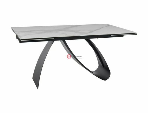 CentrMebel | Стол обеденный прямоугольный керамический раскладной DIUNA CERAMIC 160(240)х90 (белый мрамор) 2