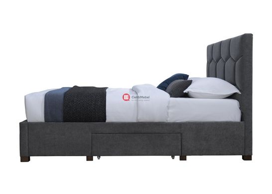 CentrMebel | Ліжко двоспальне з шухлядами HARRIET 160x200 (сірий) 3